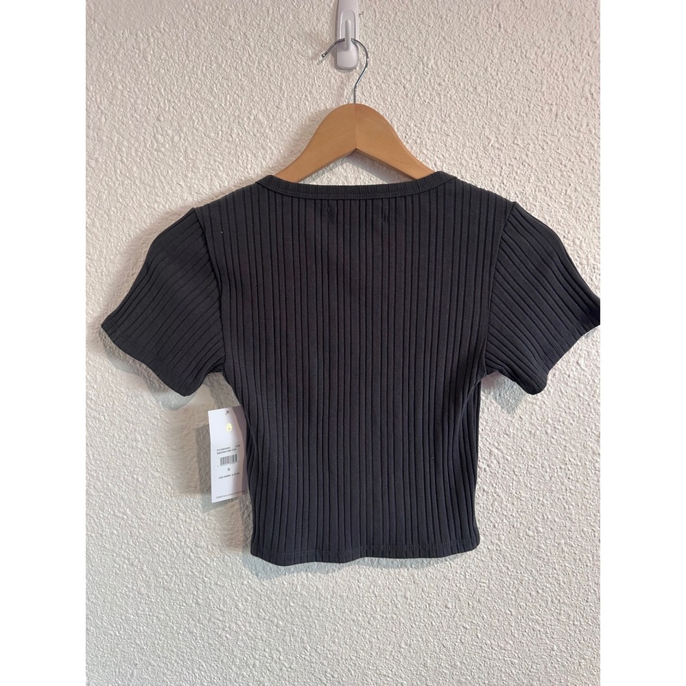 Spiritual Gangster Sedona Rib Top Black Square Neck Crop Small NWT - Picture 2 of 7